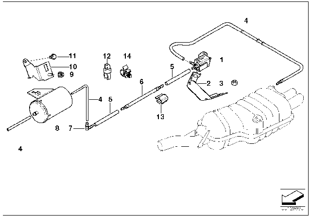 2003 BMW 325i Vacuum Control, Exhaust Flap Diagram