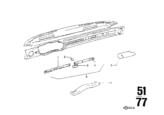 1976 BMW 3.0Si Trim Panel Diagram 3