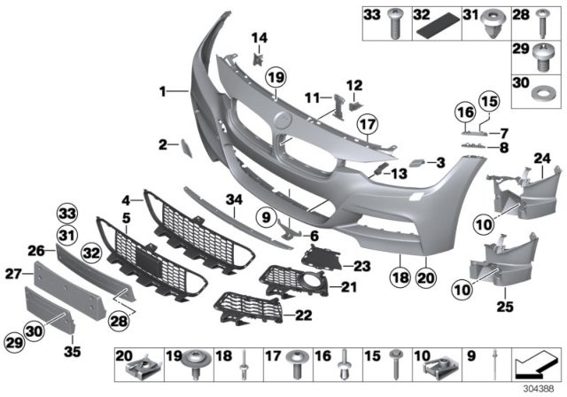 2014 BMW 328i M Trim Panel, Front Diagram