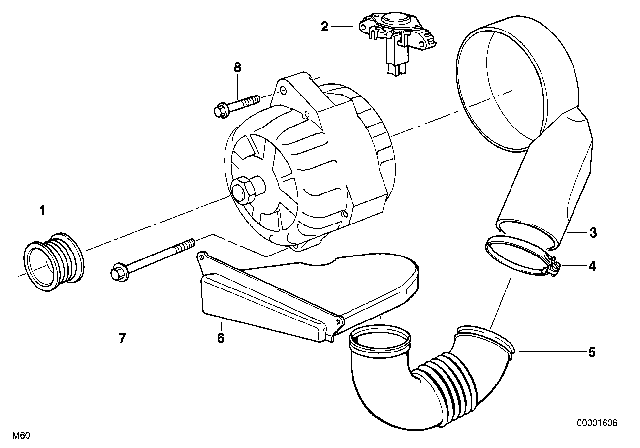 2000 BMW 740i Alternator Parts Diagram