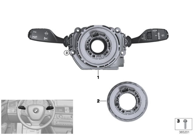 2018 BMW X4 Switch Cluster Steering Column Diagram