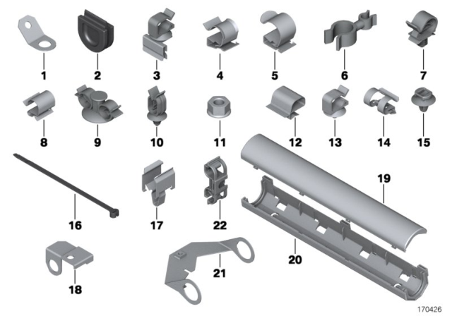 2012 BMW 328i Cable Holder Diagram