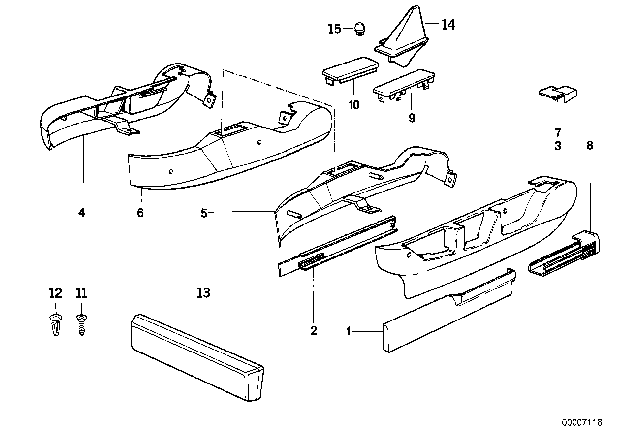 1989 BMW 750iL Seat Front Seat Coverings Diagram