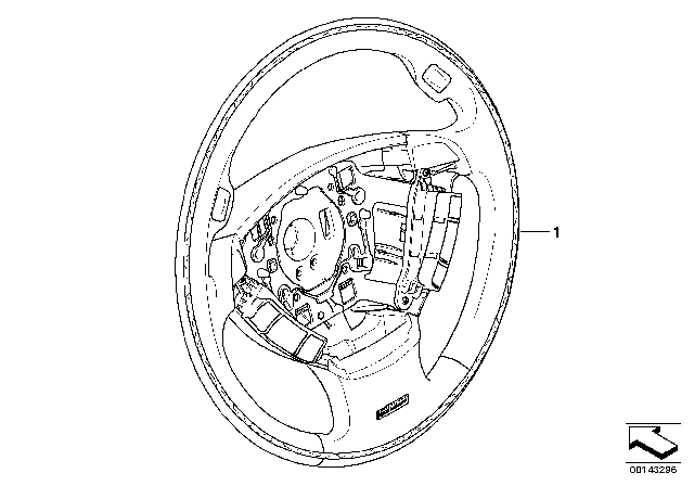 2006 BMW 750Li Individual Sports Steering Wheel Diagram 1