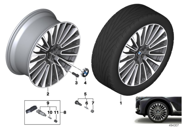 2020 BMW X7 BMW LA Wheel, V-Spoke Diagram 5