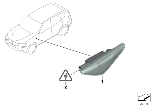 2014 BMW X3 Indicators Front / Side Diagram