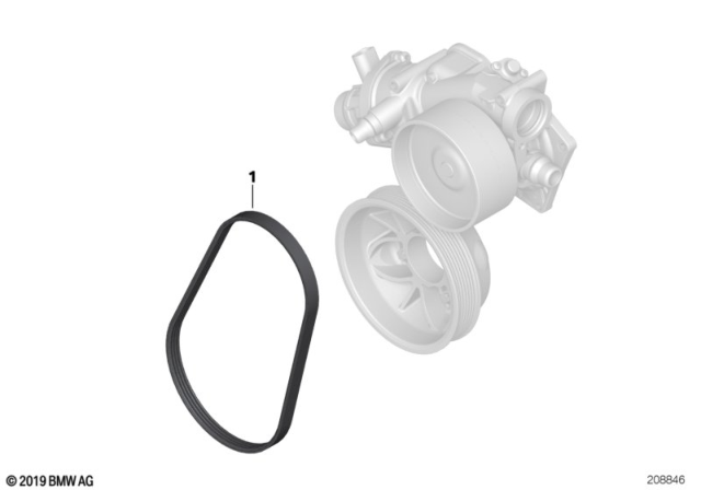 2011 BMW X6 Belt Drive, Water Pump Diagram