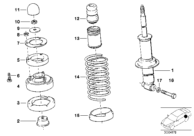 1995 BMW 525i Rear Spring Strut Diagram