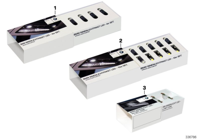 1998 BMW 318i LED Interior Light Package Diagram