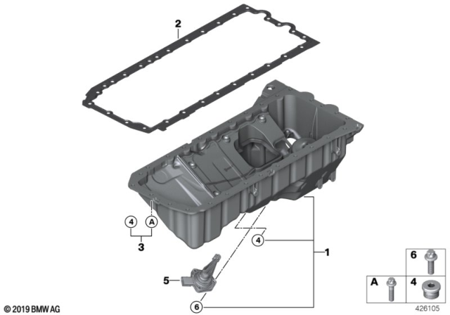 2016 BMW M4 Set Of Aluminium Screws Oil Pan Diagram for 11137853940