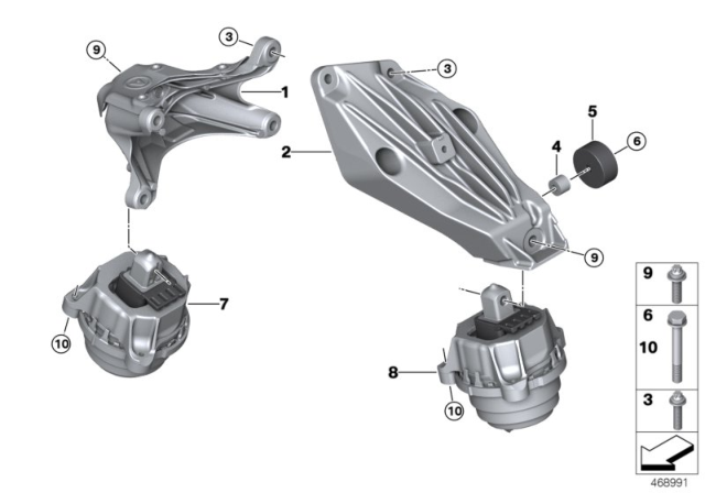 2018 BMW 740i xDrive Engine Suspension Diagram