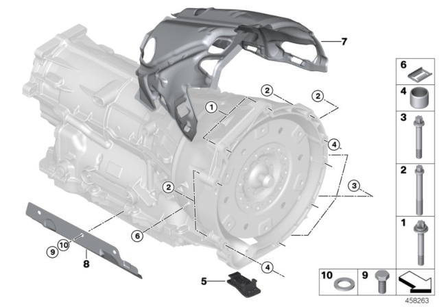 2019 BMW 440i Transmission Mounting Diagram