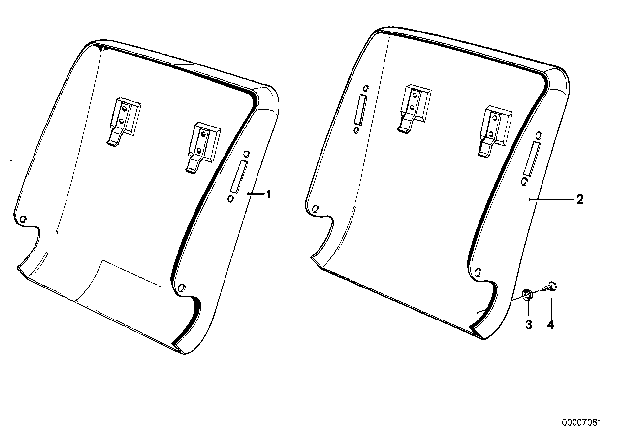 1983 BMW 633CSi Rear Panel Diagram 1