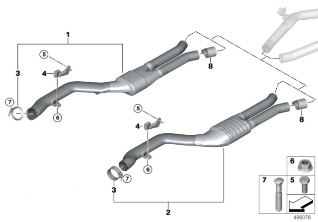 2020 BMW Z4 FRONT MUFFLER Diagram for 18307934417