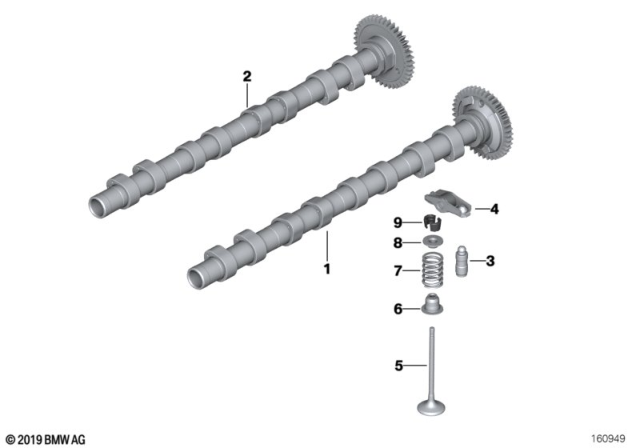 2017 BMW 328d xDrive Timing And Valve Train - Camshaft Diagram