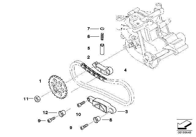 2007 BMW M5 Lubrication System / Oil Pump Drive Diagram