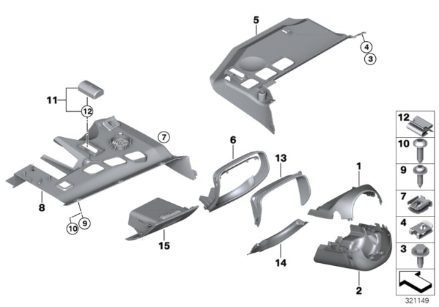 2010 BMW 328i xDrive Mounting Parts, Instrument Panel Diagram 2