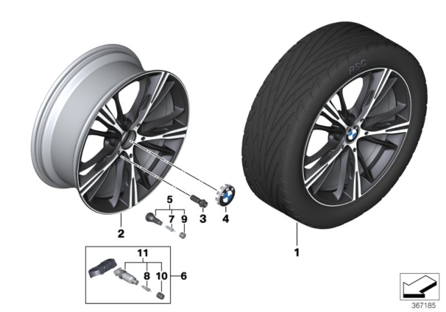 2012 BMW 328i BMW LA Wheel, Star Spoke Diagram 1