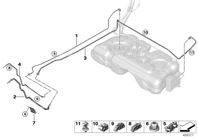 2019 BMW X2 Fuel Pipe And Mounting Parts Diagram