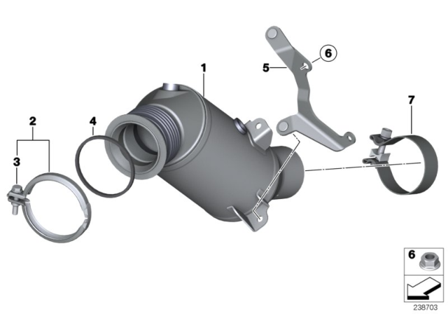 2016 BMW X3 Exchange Catalytic Converter Close To Engine Diagram for 18328603873