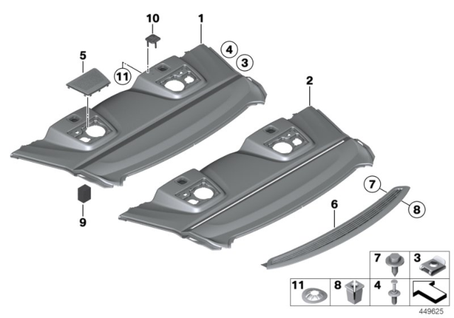 2013 BMW 650i xDrive Rear Window Shelf Diagram