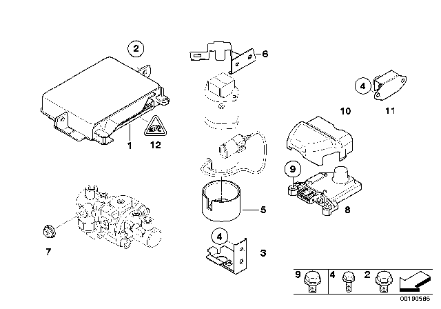 2001 BMW 740iL Control Unit / Sensors DSC Diagram