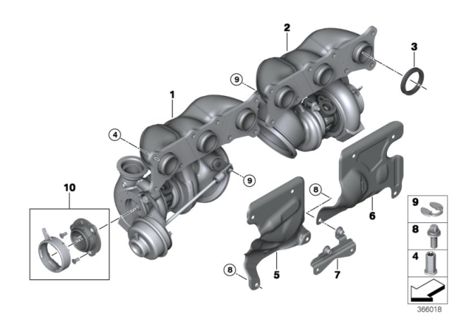 2008 BMW 135i Turbo Charger Diagram for 11657593015