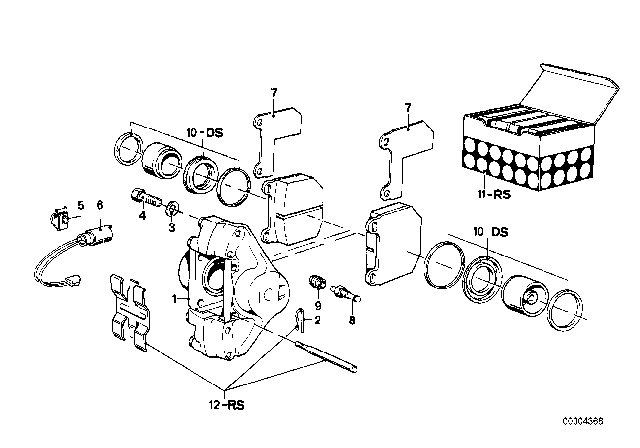 1982 BMW 320i Right Brake Caliper Diagram for 34111150262