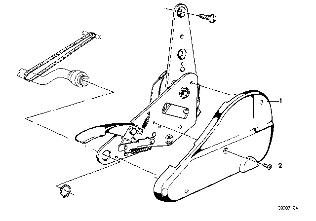 1978 BMW 633CSi Cover For Reclining Front Seat Fitting Diagram