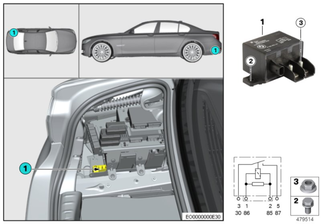 2020 BMW 540i xDrive Relay, Isolation 2nd Battery Diagram