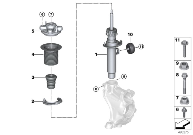 2020 BMW Z4 FRONT RIGHT SPRING STRUT Diagram for 31316879192