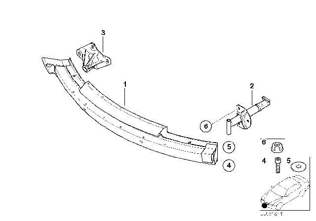 2002 BMW Z8 Carrier, Bumper Front Diagram for 51118234228