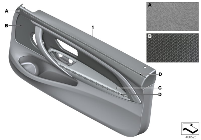 2019 BMW 440i Individual Door Trim Panel Diagram