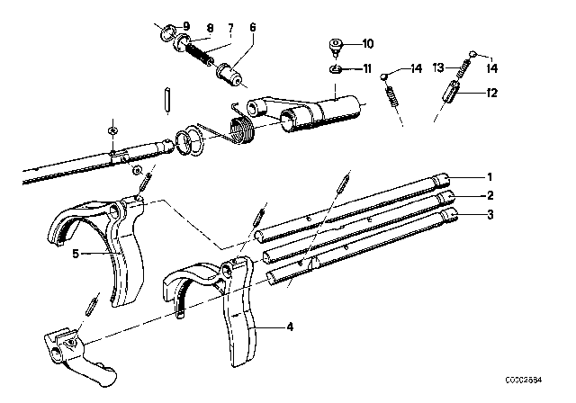 1978 BMW 633CSi Inner Gear Shifting Parts (Getrag 262) Diagram 2