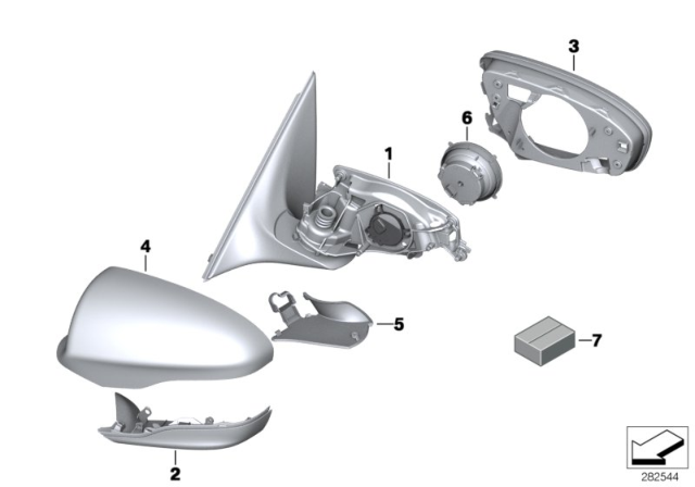 2012 BMW M6 M Outside Mirror Diagram