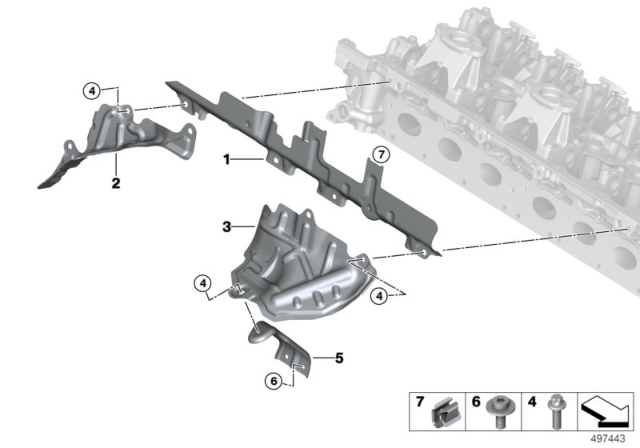 2020 BMW X4 M HEAT SHIELD, CYLINDERS 1-3 Diagram for 11658054862