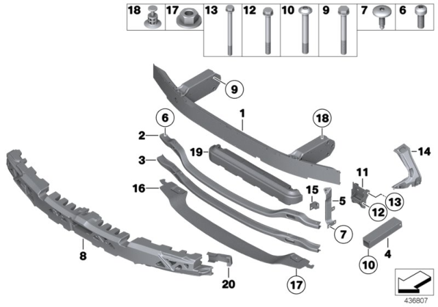 2016 BMW 550i Support, Front Diagram