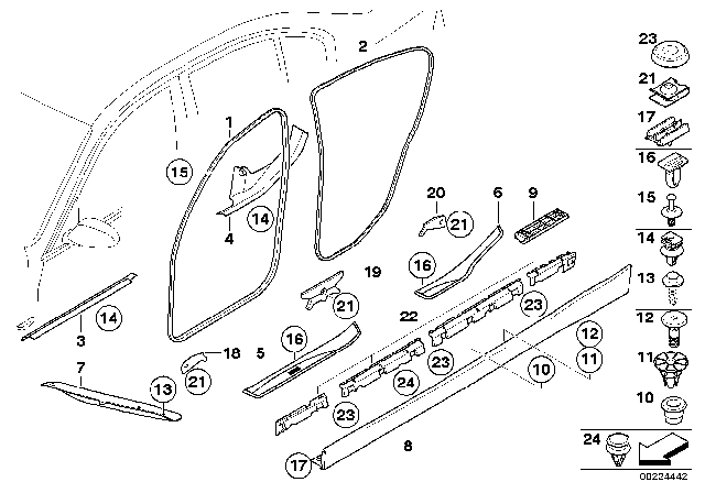 2008 BMW 328xi Mucket / Trim, Entrance Diagram