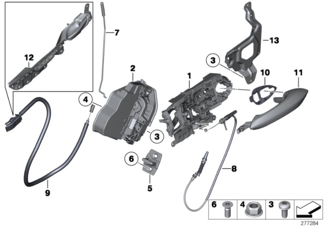 2013 BMW 550i GT Locking System, Door Diagram 2