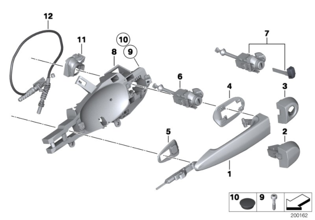 2013 BMW X1 Cover, Lock Cylinder Primed, Right Diagram for 51217162440
