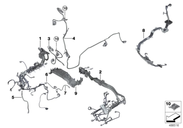 2015 BMW X6 M Wiring Harness, Engine Grbx. Module Diagram for 12517849560