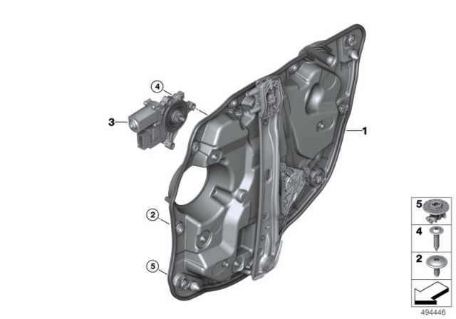 2020 BMW M340i xDrive Door Window Lifting Mechanism Diagram 2