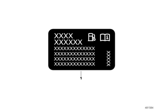 2018 BMW 530e Information Plate, Fuel Diagram