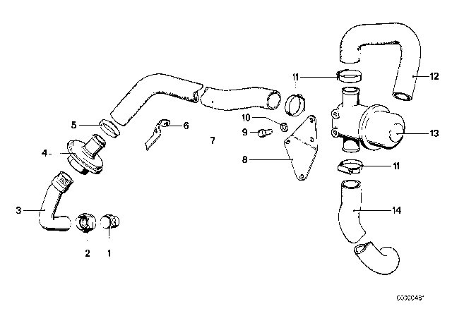 1979 BMW 320i Connection Pipe Diagram for 11721261537