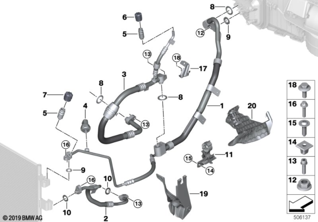 2019 BMW X7 PRESSURE HOSE ASSY COMPRESSO Diagram for 64539354589