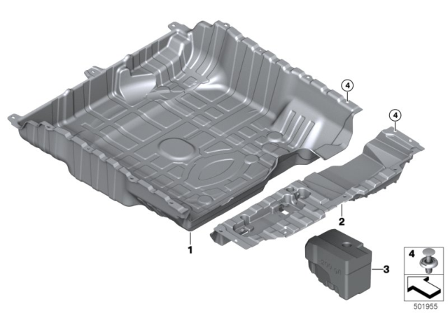 2020 BMW X6 Storage Tray, Luggage-Compartment Floor Diagram