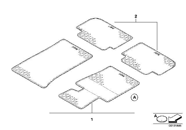 2007 BMW 328i Rubber Mat Diagram