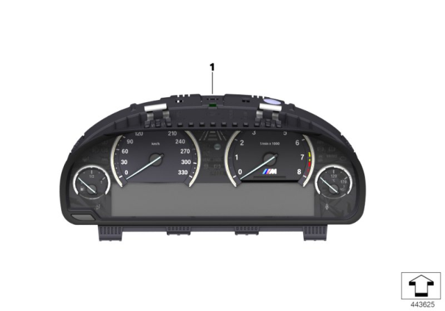 2017 BMW M6 INSTRUMENT CLUSTER Diagram for 62108053358