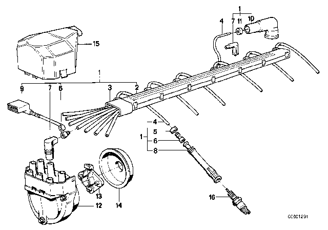 1989 BMW 535i Ignition Wiring Diagram for 12121722253