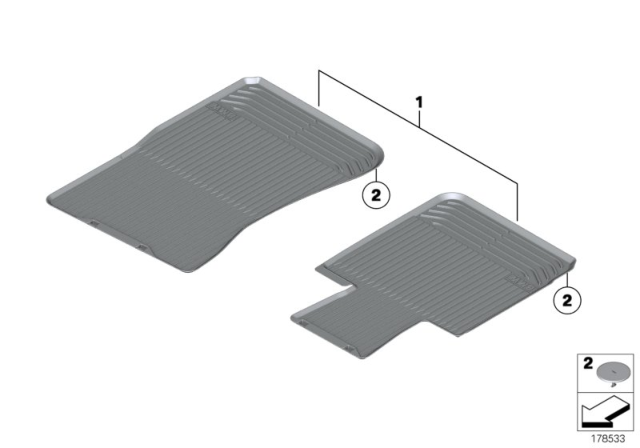 2015 BMW Z4 Floor Mats Rubber Front Diagram for 51472151438